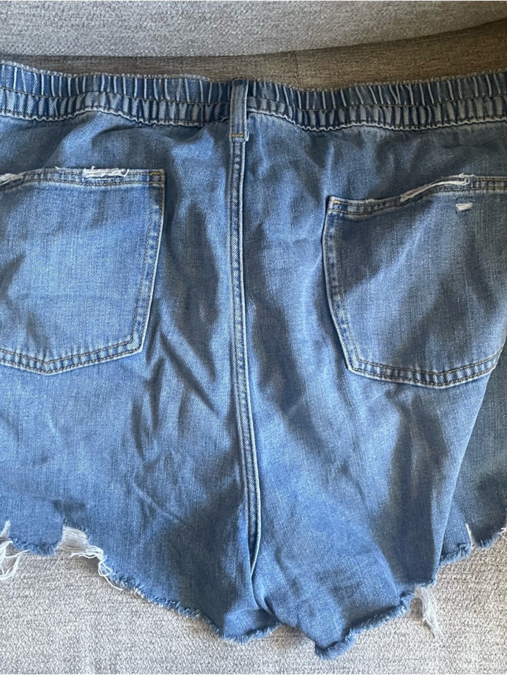 Aerie Womens Plus XXL Denim Shorts Cutoff Distressed Size Stretchy Blue T2 - Picture 4 of 9